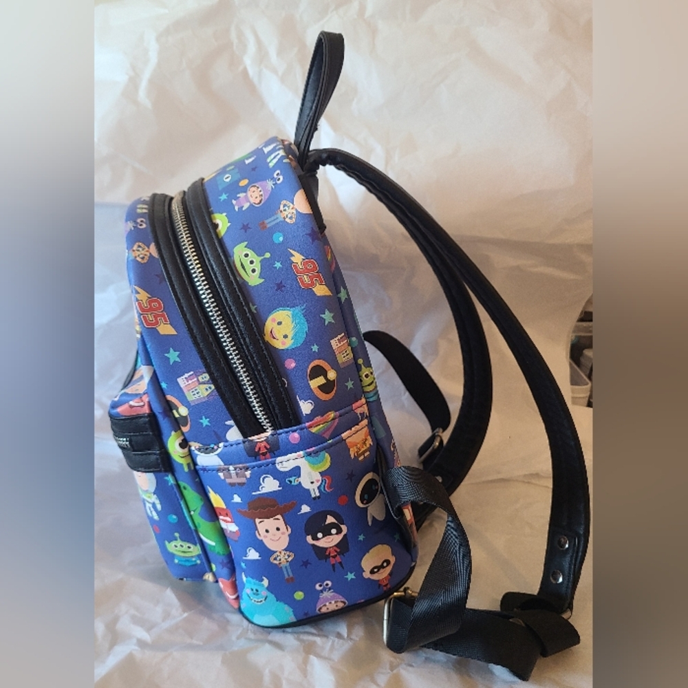 Loungefly Disney Pixar Chibi Characters Mini Backpack, Blue - Picture 5 of 12